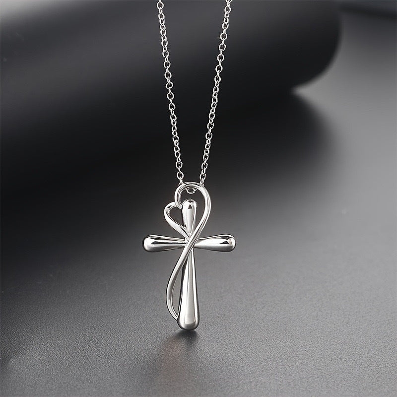 Eternal Collection Heart-shaped Cross Necklace For Women