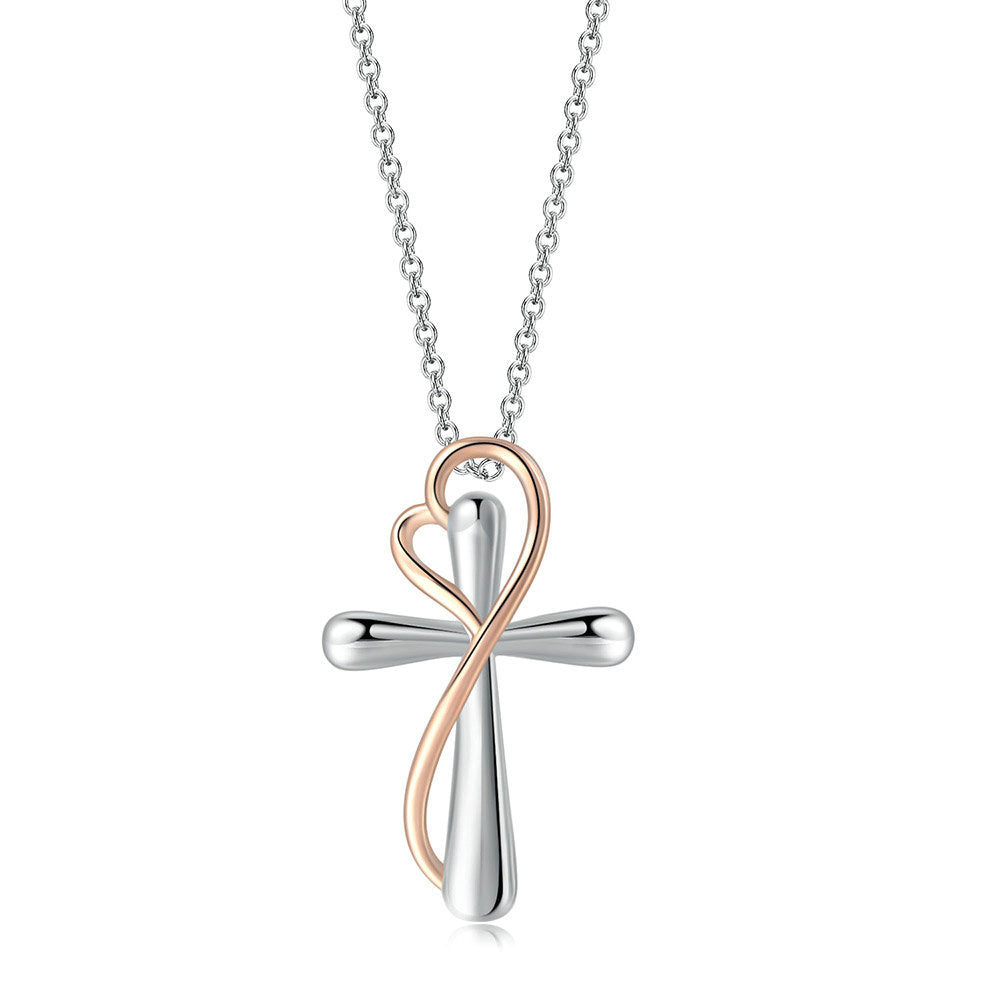 Eternal Collection Heart-shaped Cross Necklace For Women
