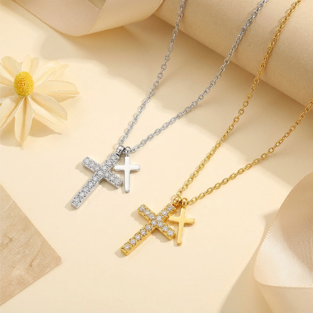 Guardian Dual Faith Cross Necklace